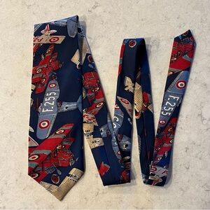 Polo by Ralph Lauren for Neiman Marcus Vintage Men’s Necktie. Fighter Bi-Plane